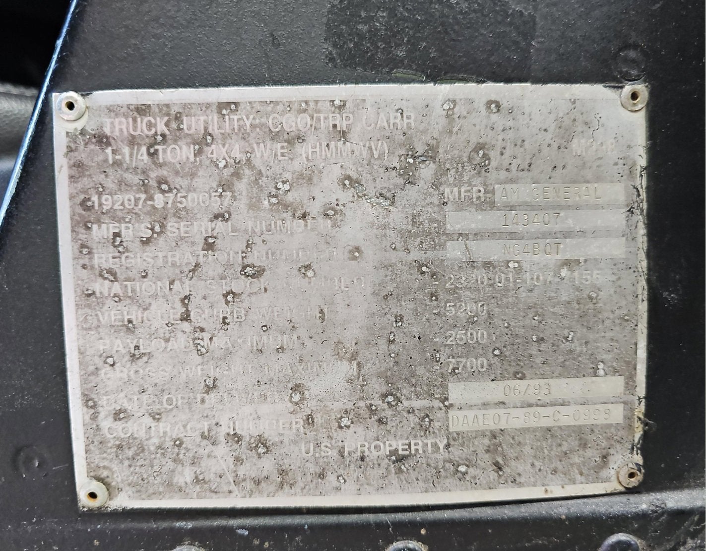 1993 Hummer AM GENERAL BASE